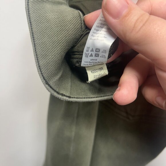 Spanx Olive Green High-Waisted Skinny Pants With Pockets Large Stretch Fabric - Picture 5 of 10